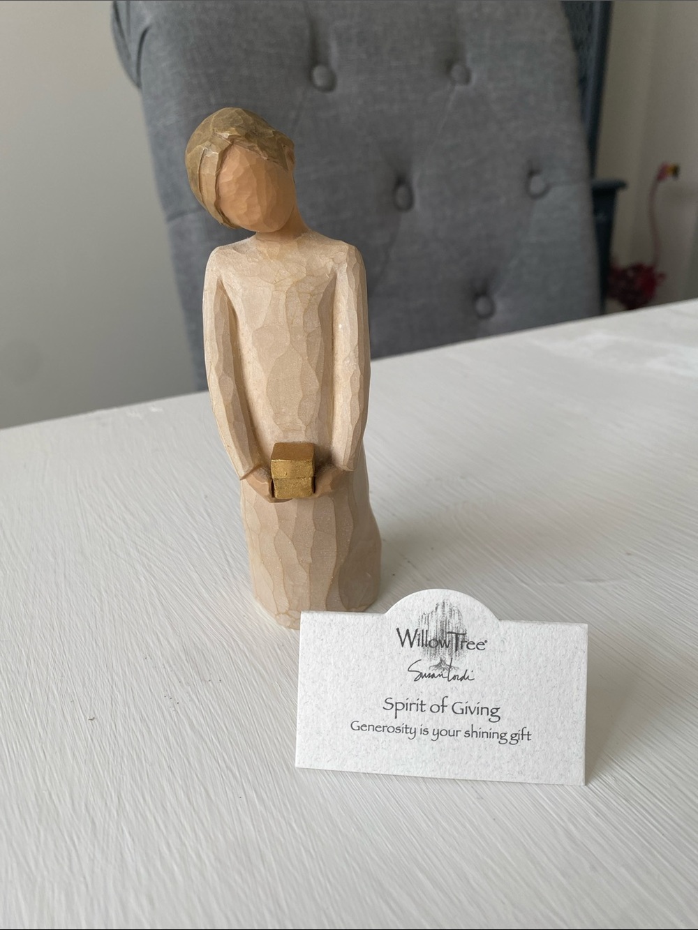 Willow Tree "Spirit of Giving" Figurine - Holding a Gold Box